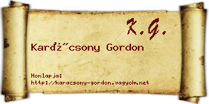 Karácsony Gordon névjegykártya